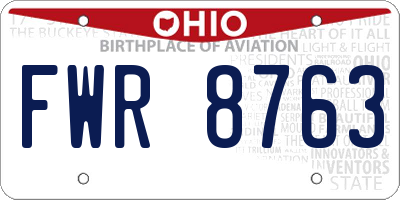 OH license plate FWR8763