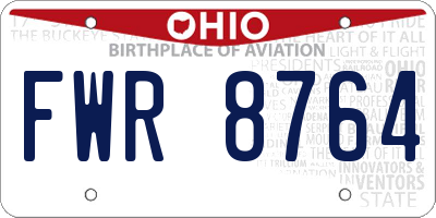 OH license plate FWR8764