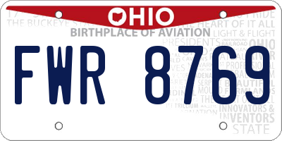 OH license plate FWR8769