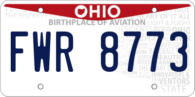 OH license plate FWR8773