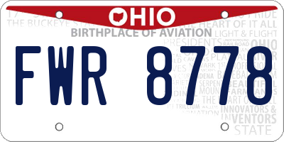OH license plate FWR8778