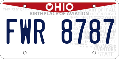 OH license plate FWR8787