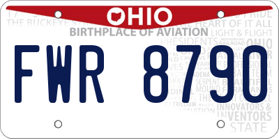 OH license plate FWR8790