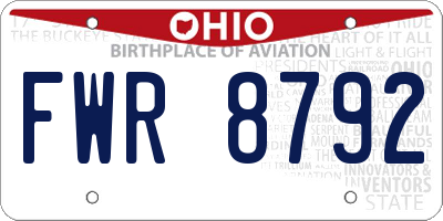 OH license plate FWR8792