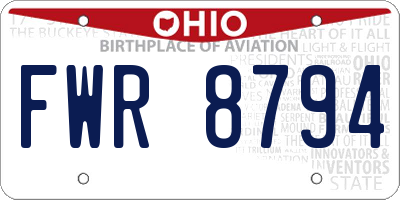 OH license plate FWR8794