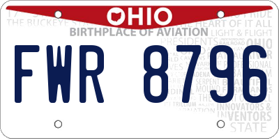OH license plate FWR8796