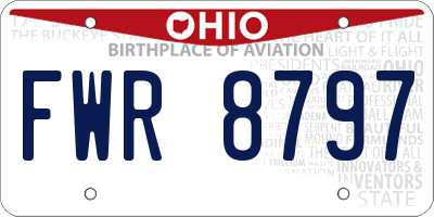 OH license plate FWR8797