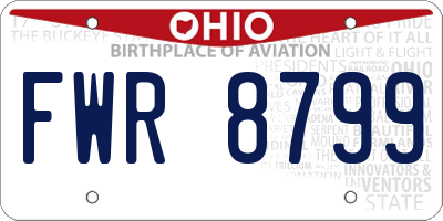 OH license plate FWR8799