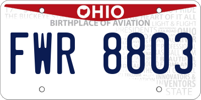OH license plate FWR8803