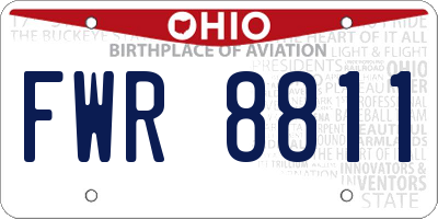 OH license plate FWR8811