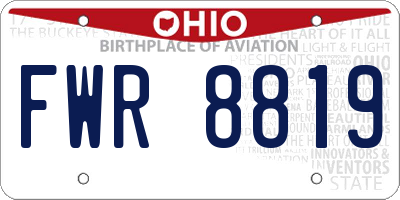 OH license plate FWR8819