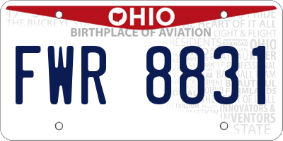 OH license plate FWR8831