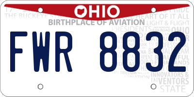 OH license plate FWR8832