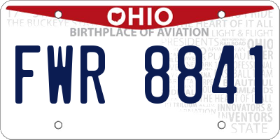 OH license plate FWR8841