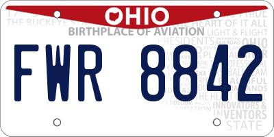 OH license plate FWR8842