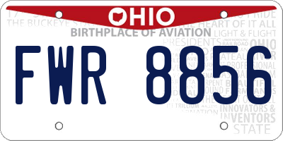 OH license plate FWR8856