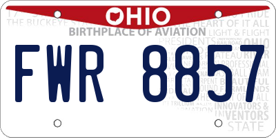 OH license plate FWR8857