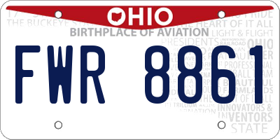 OH license plate FWR8861