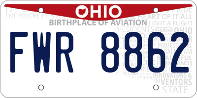 OH license plate FWR8862