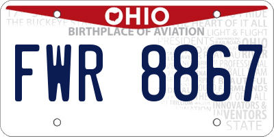 OH license plate FWR8867