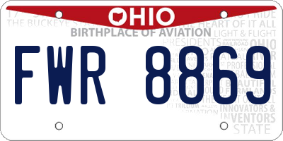 OH license plate FWR8869