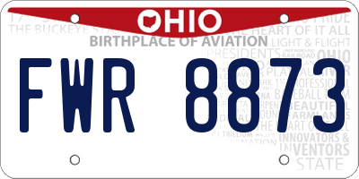 OH license plate FWR8873