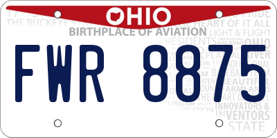 OH license plate FWR8875