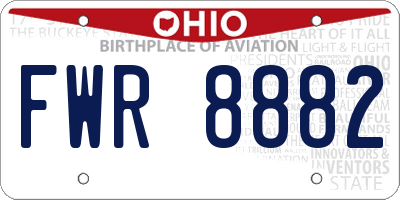 OH license plate FWR8882