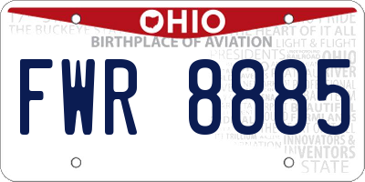OH license plate FWR8885