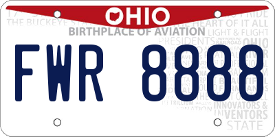 OH license plate FWR8888