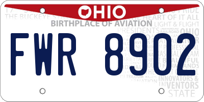 OH license plate FWR8902