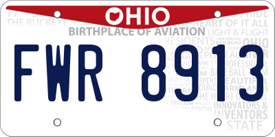 OH license plate FWR8913