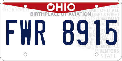 OH license plate FWR8915