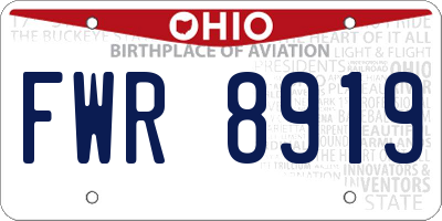 OH license plate FWR8919