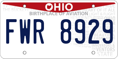 OH license plate FWR8929