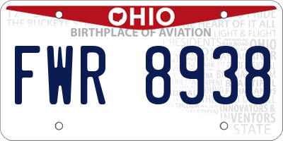 OH license plate FWR8938