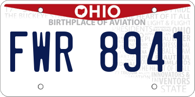 OH license plate FWR8941