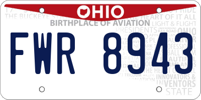 OH license plate FWR8943