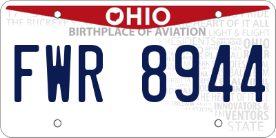 OH license plate FWR8944