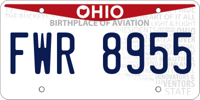 OH license plate FWR8955
