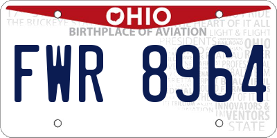 OH license plate FWR8964