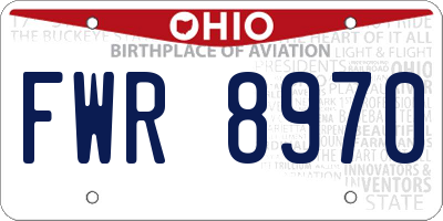 OH license plate FWR8970
