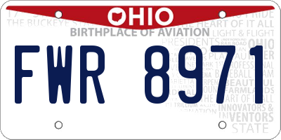 OH license plate FWR8971