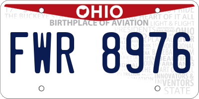 OH license plate FWR8976