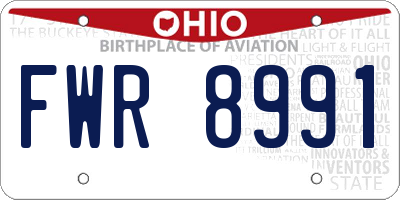 OH license plate FWR8991