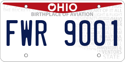 OH license plate FWR9001