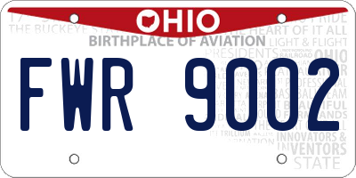OH license plate FWR9002