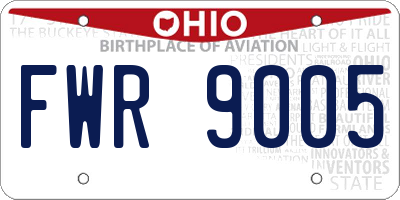 OH license plate FWR9005