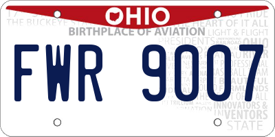 OH license plate FWR9007
