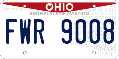 OH license plate FWR9008